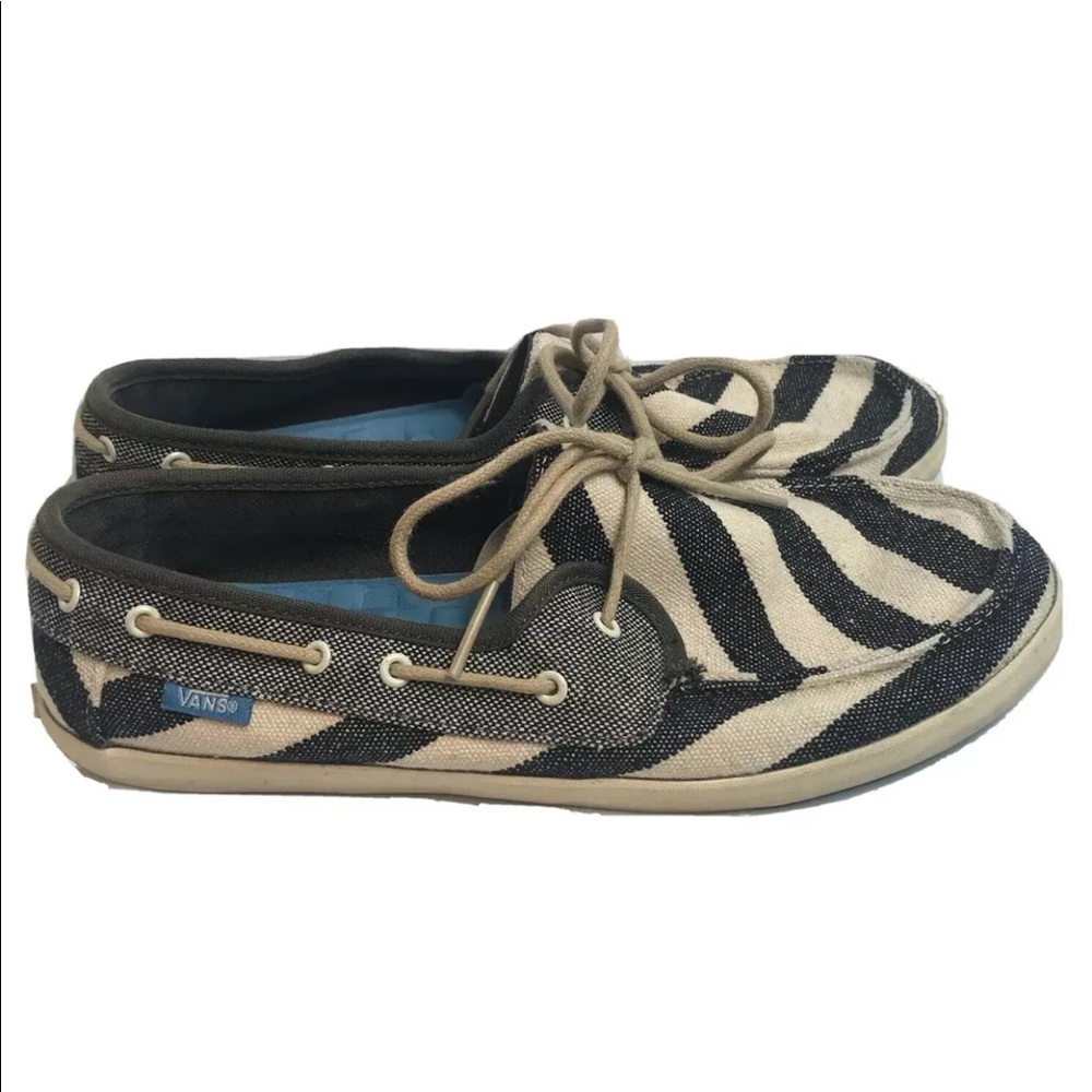 Vans Chauffette Striped Beluga Boat Shoes Size 8